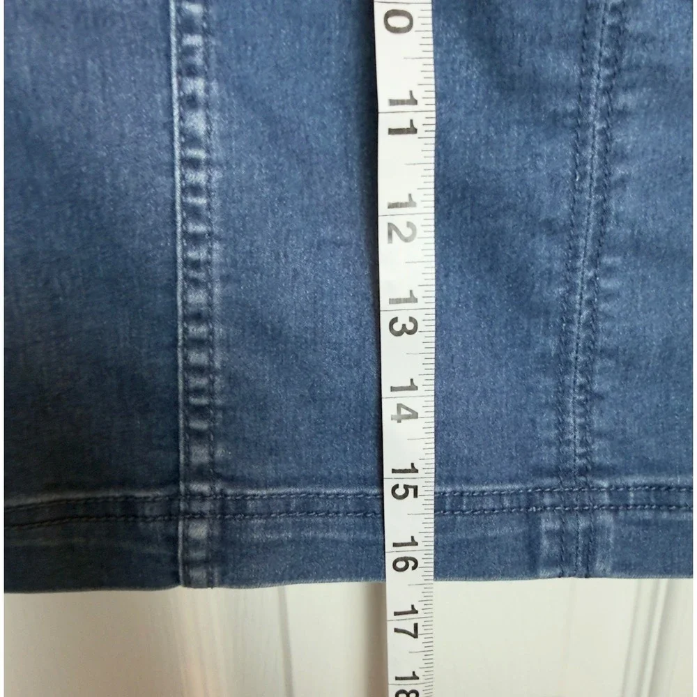 Free People Denim Mini Skirt Blue A-Line Seamed Back Zip Womens Size 4